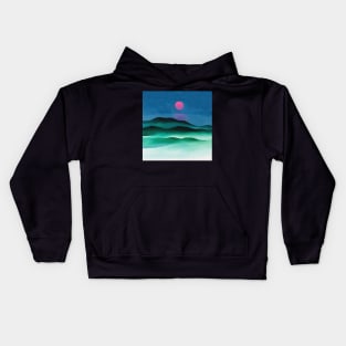 High Resolution Pink Moon Over Water by Georgia O'Keeffe Kids Hoodie
